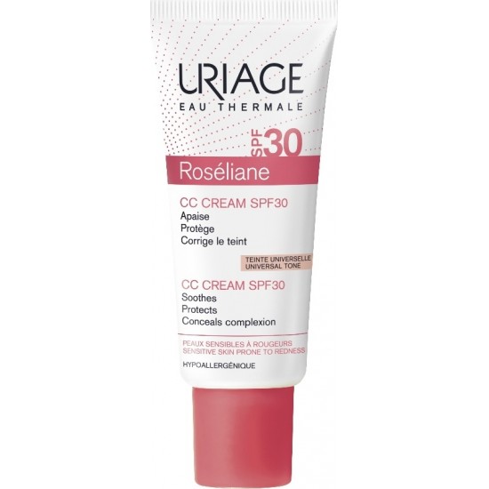 Uriage Roseliane CC Universal Tone Ενυδατική Κρέμα Προσώπου Ημέρας με SPF30 κατά των Ατελειών & της Ερυθρότητας με Ceramides & Βιταμίνη E 40ml