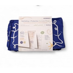 Korres Hydrating & Protective Suncare Ritual Σετ με Αντηλιακό Προσώπου & Νεσεσέρ SPF50 3τμχ
