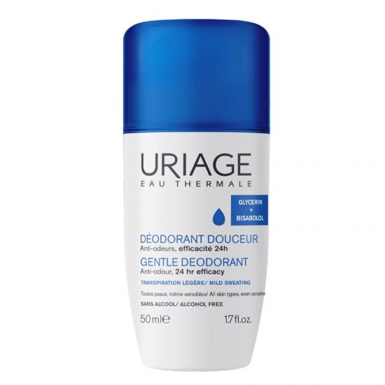 Uriage Gentle Deodorant Anti-odour 24-hour Roll-On Αποσμητικό, 50ml 