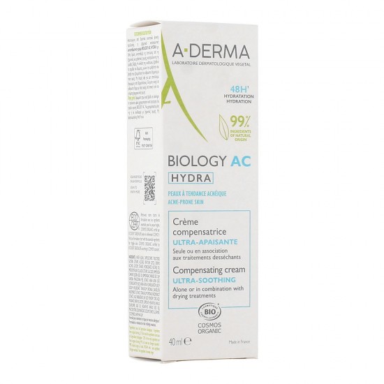 A-Derma Biology AC Hydra 48ωρη Κρέμα Προσώπου για Ατέλειες & Ακμή 40ml