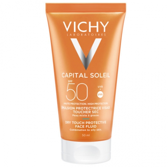 Vichy capital Soleil Mattifying Fluid Dry Touch Αδιάβροχη Αντηλιακή Κρέμα Προσώπου SPF50 50ml Vichy capital Soleil Mattifying Fluid Dry Touch Αδιάβροχη Αντηλιακή Κρέμα Προσώπου SPF50 50ml