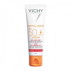 Vichy Capital Soleil Anti-Age SPF50 Αντηλιακό Προσώπου 3σε1 με Αντιγηραντική Δράση, 50ml
