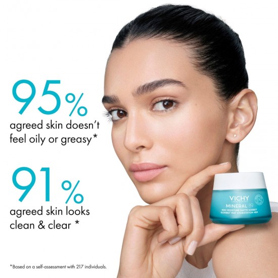Vichy Minéral 89 Matte Sorbet Light 48ωρο Gel Προσώπου για Ενυδάτωση & Ρύθμιση Λιπαρότητας με Υαλουρονικό Οξύ & Νιασιναμίδη 50ml Vichy Minéral 89 Matte Sorbet Light 48ωρο Gel Προσώπου για Ενυδάτωση & Ρύθμιση Λιπαρότητας με Υαλουρονικό Οξύ & Νιασιναμίδη 50ml