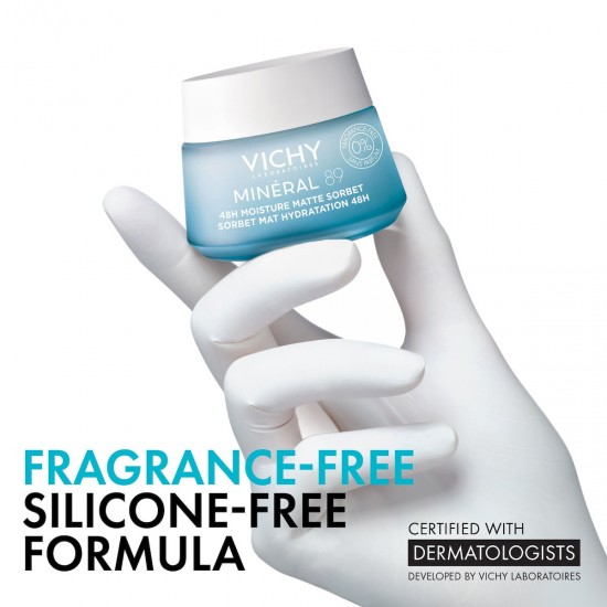 Vichy Minéral 89 Matte Sorbet Light 48ωρο Gel Προσώπου για Ενυδάτωση & Ρύθμιση Λιπαρότητας με Υαλουρονικό Οξύ & Νιασιναμίδη 50ml Vichy Minéral 89 Matte Sorbet Light 48ωρο Gel Προσώπου για Ενυδάτωση & Ρύθμιση Λιπαρότητας με Υαλουρονικό Οξύ & Νιασιναμίδη 50ml
