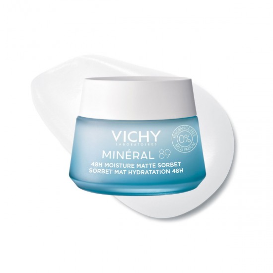 Vichy Minéral 89 Matte Sorbet Light 48ωρο Gel Προσώπου για Ενυδάτωση & Ρύθμιση Λιπαρότητας με Υαλουρονικό Οξύ & Νιασιναμίδη 50ml Vichy Minéral 89 Matte Sorbet Light 48ωρο Gel Προσώπου για Ενυδάτωση & Ρύθμιση Λιπαρότητας με Υαλουρονικό Οξύ & Νιασιναμίδη 50ml