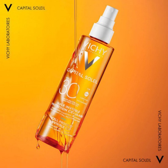 Vichy Capital Soleil Cell Protect Αδιάβροχο Αντηλιακό Λάδι Προσώπου και Σώματος SPF30 200ml