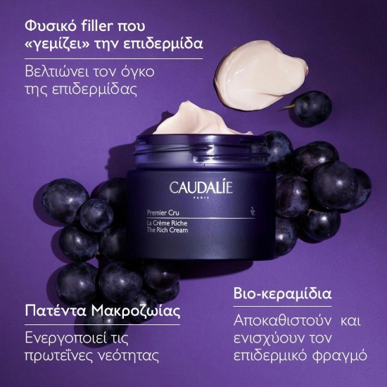 Caudalie Premier Cru Rich Κρέμα Προσώπου για Ενυδάτωση, Αντιγήρανση & Σύσφιξη με Υαλουρονικό Οξύ & Ceramides 50ml Caudalie Premier Cru Rich Κρέμα Προσώπου για Ενυδάτωση, Αντιγήρανση & Σύσφιξη με Υαλουρονικό Οξύ & Ceramides 50ml