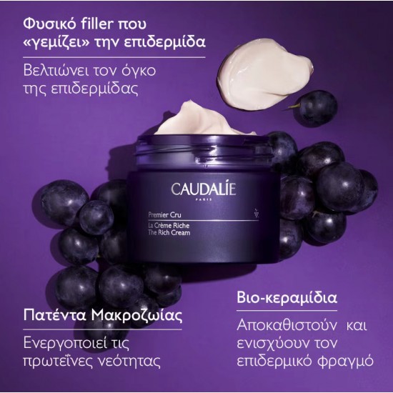 Caudalie Premier Cru La Creme Refill Rich Κρέμα Προσώπου για Ενυδάτωση, Αντιγήρανση & Σύσφιξη με Υαλουρονικό Οξύ & Ceramides 50ml Caudalie Premier Cru La Creme Refill Rich Κρέμα Προσώπου για Ενυδάτωση, Αντιγήρανση & Σύσφιξη με Υαλουρονικό Οξύ & Ceramides 50ml