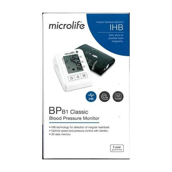 Microlife BP B1 Classic Ψηφιακό Πιεσόμετρο Μπράτσου με ανίχνευση Αρρυθμίας Microlife BP B1 Classic Ψηφιακό Πιεσόμετρο Μπράτσου με ανίχνευση Αρρυθμίας