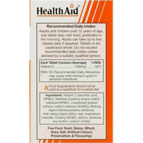 Health Aid Vitamin C 1500mg Prolonged Release 30 ταμπλέτες Health Aid Vitamin C 1500mg Prolonged Release 30 ταμπλέτες