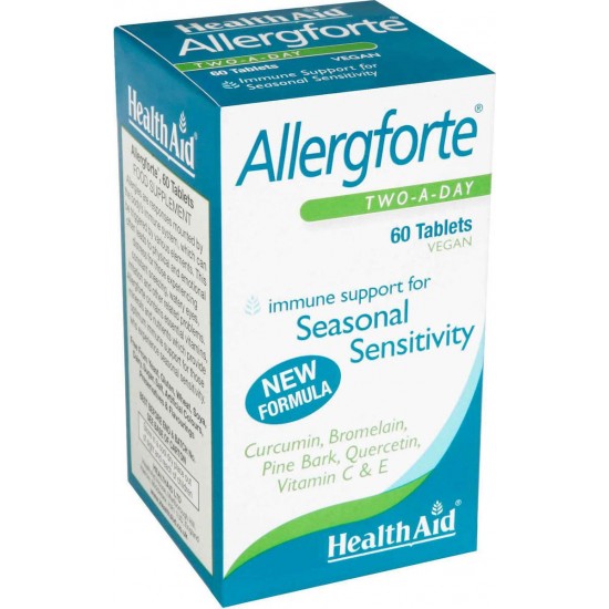 Health Aid Allergforte Two a Day Βιταμίνη για Ενέργεια & Ανοσοποιητικό 60 κάψουλες Health Aid Allergforte Two a Day Βιταμίνη για Ενέργεια & Ανοσοποιητικό 60 κάψουλες