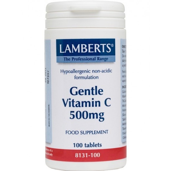 Lamberts Gentle Vitamin C Βιταμίνη για Ενέργεια & Ανοσοποιητικό 500mg 100 ταμπλέτες