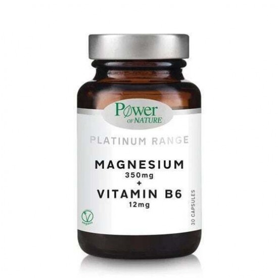 Power Of Nature Platinum Range Magnesium 350mg + Vitamin B6 12mg 30 κάψουλες