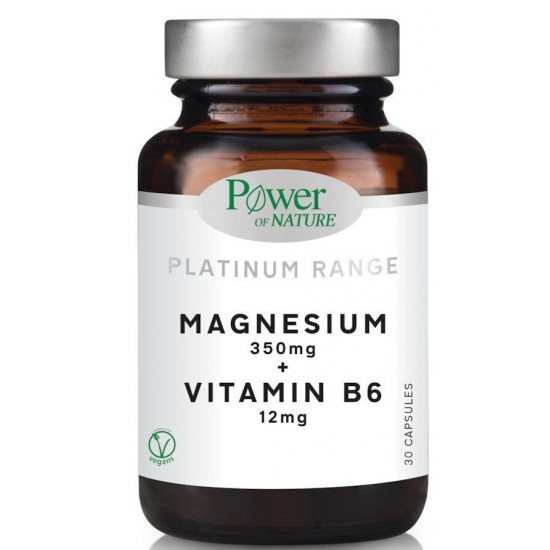 Power Of Nature Platinum Range Magnesium 350mg + Vitamin B6 12mg 30 κάψουλες