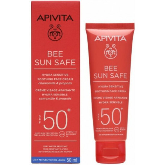 Apivita Bee Sun Safe Hydra Sensitive Αδιάβροχη Αντηλιακή Κρέμα Προσώπου SPF50 50ml