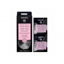 APIVITA - EXPRESS Beauty Μάσκα για Απαλό Καθαρισμό με Ροζ Άργιλο 2x8ml