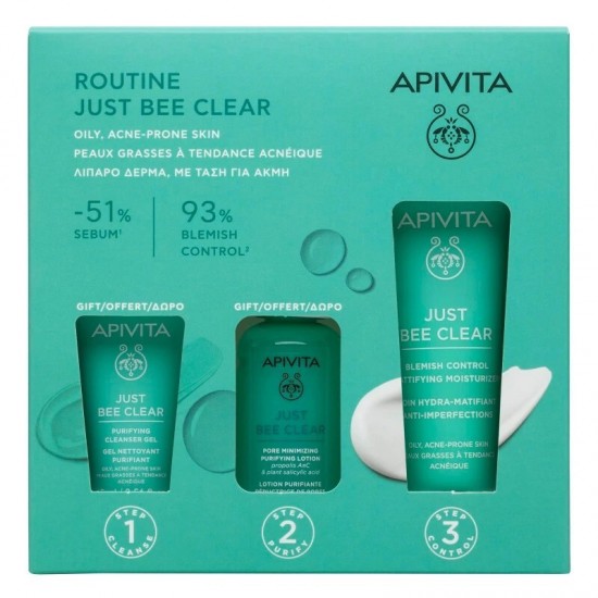 Apivita Routine Just Bee Clear Σετ Περιποίησης για Ενυδάτωση 3τμχ Apivita Routine Just Bee Clear Σετ Περιποίησης για Ενυδάτωση 3τμχ