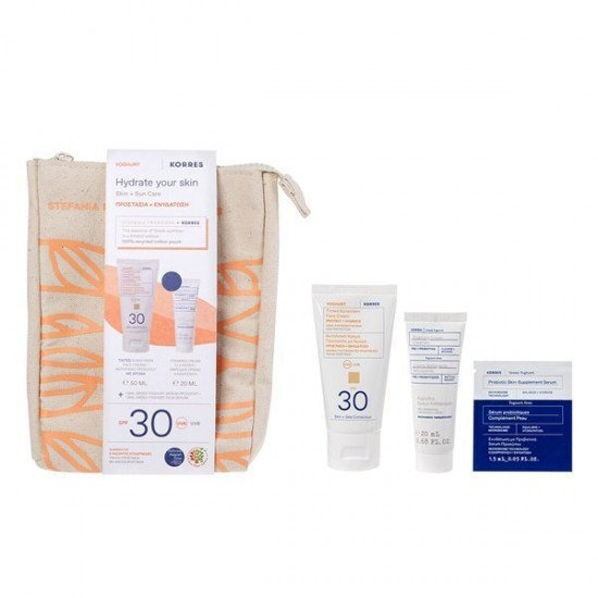 Korres Σετ με Αντηλιακή Κρέμα Προσώπου, Serum & Νεσεσέρ