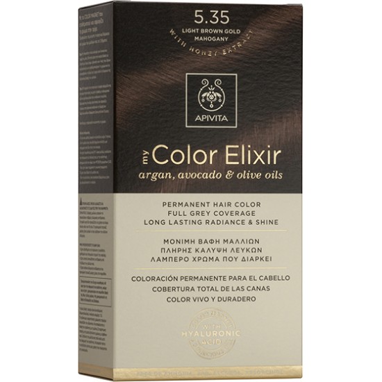 APIVITA - My Color Elixir Argan, Avocado & Olive Oils - 5.35 Καστανό Ανοιχτό Μελί Μαονί APIVITA - My Color Elixir Argan, Avocado & Olive Oils - 5.35 Καστανό Ανοιχτό Μελί Μαονί
