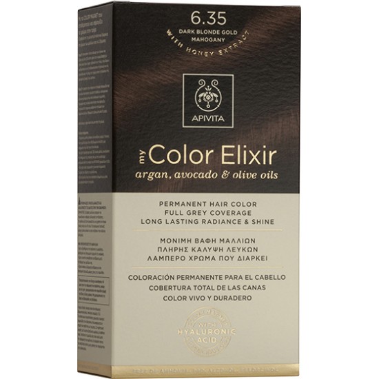 APIVITA - My Color Elixir Argan, Avocado & Olive Oils - 6.35 Ξανθό Σκούρο Μελί Μαονί APIVITA - My Color Elixir Argan, Avocado & Olive Oils - 6.35 Ξανθό Σκούρο Μελί Μαονί