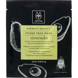 APIVITA - EXPRESS BEAUTY Face Mask Tissue Avocado Μάσκα Προσώπου με Αβοκάντο για Ενυδάτωση & Καταπράυνση 20ml