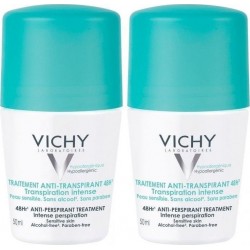 VICHY SET: DÉODORANT Αποσμητικο 1+1 δώρο! Anti-Transpirant 48h για άνδρες και γυναίκες που υποφέρουν από έντονη εφίδρωση Roll-On 48h 2x50ml
