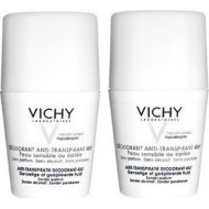 VICHY SET: DÉODORANT Αποσμητικο 1+1 δώρο! Anti-Transpirant Sensitive για ευαίσθητες ή αποτριχωμένες επιδερμίδες Roll-On 48h 2x50ml
