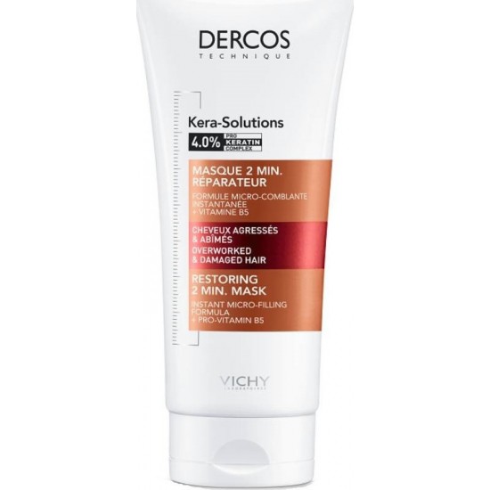 VICHY DERCOS Kera Solutions Restoring 2min Mask Επανορθωτική Μάσκα Μαλλιών Για Ξηρά Ταλαιπωρημένα Μαλλιά 200ml
