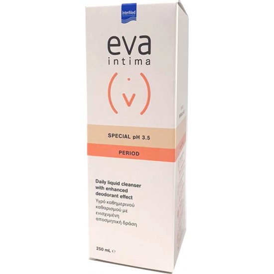 Intermed Eva Intima Special PH3.5 Period Υγρό Καθημερινού Καθαρισμού Ευαίσθητης Περιοχής με Ενισχυμένη Αποσμητική Δράση, 250ml