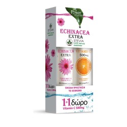 POWER HEALTH - Πακέτο 1+1: Echinacea Extra με Στέβια 24 αναβρ. δισκία + Vitamin C 500mg 20 αναβρ. δισκία