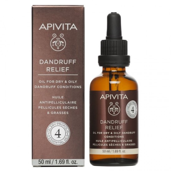 APIVITA - Holistic Hair Care Dandruff Relief Oil Λάδι Κατά της Ξηροδερμίας & Πιτυρίδας με Σέλερυ Πρόπολη & 4 Αιθέρια Έλαια 50ml APIVITA - Holistic Hair Care Dandruff Relief Oil Λάδι Κατά της Ξηροδερμίας & Πιτυρίδας με Σέλερυ Πρόπολη & 4 Αιθέρια Έλαια 50ml