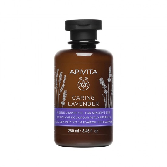 APIVITA - Caring Lavender Αφρόλουτρο με βιολογική ελληνική λεβάντα για ευαίσθητες επιδερμίδες 250ml