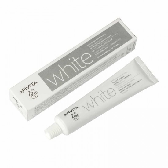 APIVITA - Οδοντόκρεμα white με μαστίχα & πρόπολη, 75ml
