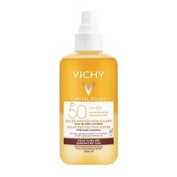 Vichy Capital Soleil Solar Protective Water Hydrating SPF50 Λαμπερό Μαύρισμα με Νερό Προστασίας από Τον Ήλιο με Β-Καροτένιο, 200ml