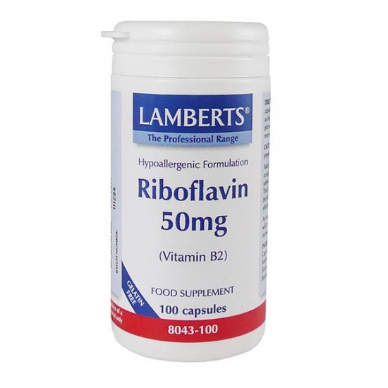 Lamberts - VITAMIN B-2 50MG 100CAPS (RIBOFLAVIN) Lamberts - VITAMIN B-2 50MG 100CAPS (RIBOFLAVIN)