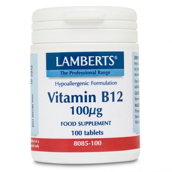 Lamberts - Vitamin B12 100mcg, 100 Tablets Lamberts - Vitamin B12 100mcg, 100 Tablets