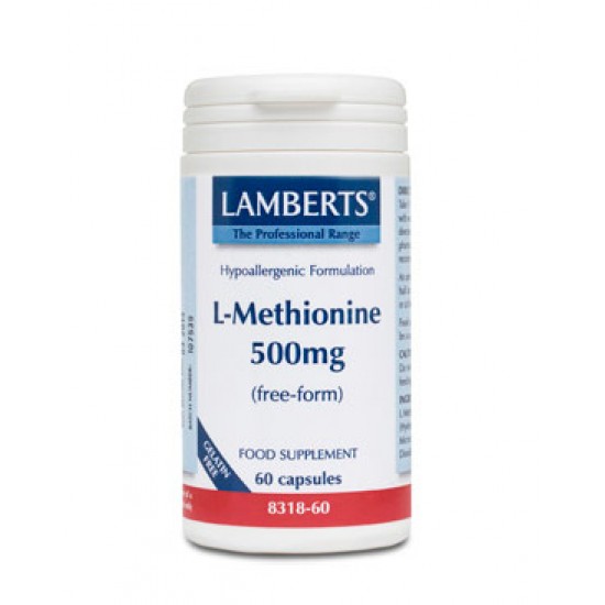 Lamberts - L-METHIONINE 500MG, 60 CAPS Lamberts - L-METHIONINE 500MG, 60 CAPS
