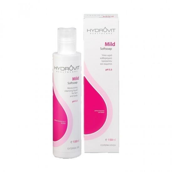 HYDROVIT Mild Softsoap pH 5,5 Ήπιο υγρό καθαρισμού προσώπου και σώματος 150ml