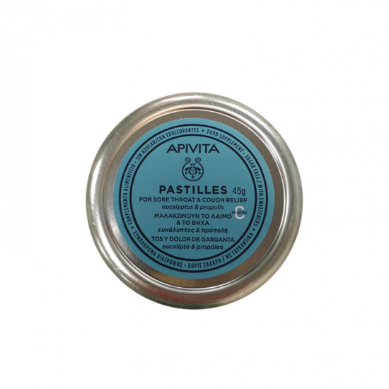 APIVITA - PASTILLES Παστίλιες για τον πονεμένο λαιμό και το βήχα με ευκάλυπτο & πρόπολη 45g APIVITA - PASTILLES Παστίλιες για τον πονεμένο λαιμό και το βήχα με ευκάλυπτο & πρόπολη 45g