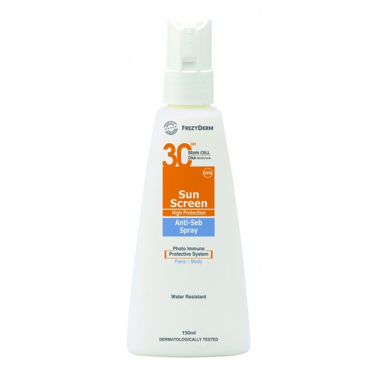 FREZYDERM Sun Screen Anti-Seb Spray SPF 30/ UVA, 150ml