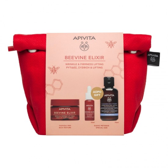 Apivita Beevine Elixir Σετ Περιποίησης για Αντιγήρανση & Σύσφιξη σε ένα κομψό νεσεσέρ 4τμχ.