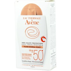 AVENE Tres Haute Protection Fluide Mineral Teinte SPF50 Αντηλιακό προσώπου με Χρώμα για ευαίσθητα μη ανεκτικά Ξηρά δέρματα 40ml