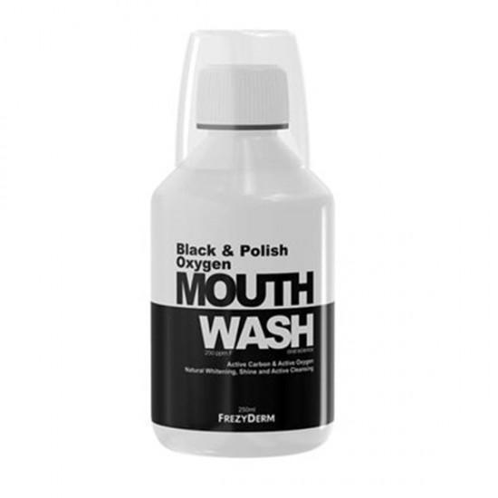 Frezyderm Black & Polish Oxygen Στοματικό Διάλυμα για Λεύκανση, Ουλίτιδα, κατά της Περιοδοντίτιδας και της Πλάκας 250ml