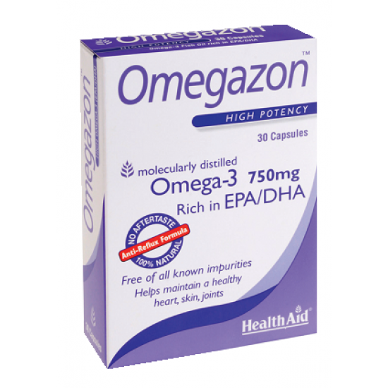 HEALTH AID - Omegazon, Ιχθυέλαιο σε κάψουλες για την βελτίωση του κυκλοφορικού, 60caps HEALTH AID - Omegazon, Ιχθυέλαιο σε κάψουλες για την βελτίωση του κυκλοφορικού, 60caps