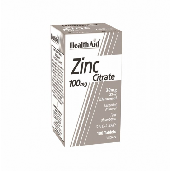 HEALTH AID ZINC CITRATE 100MG 100TABS