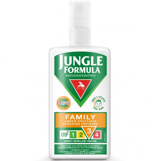 Omega Pharma Jungle Formula Family Άοσμη Εντομοαπωθητική Λοσιόν Spray με Ισχυρή Δράση Κατάλληλη για Παιδιά από 1 έτους και άνω 100ml