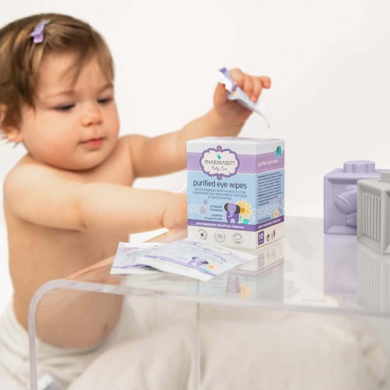 Pharmasept Baby Care Purified Eye Wipes Υποαλλεργικά Μαντηλάκια Ματιών με Χαμομήλι και Γλυκερίνη 10τμχ.