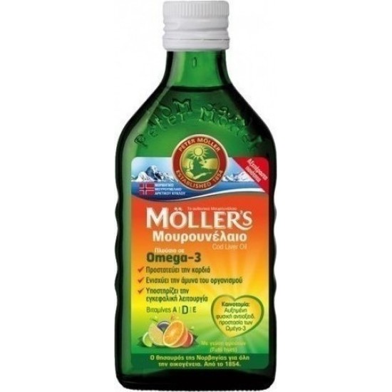 Moller's Μουρουνέλαιο Tutti Frutti Παραδοσιακό Μουρουνέλαιο σε Υγρή Μορφή με Γεύση Φρούτων, 250ml Moller's Μουρουνέλαιο Tutti Frutti Παραδοσιακό Μουρουνέλαιο σε Υγρή Μορφή με Γεύση Φρούτων, 250ml