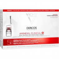 VICHY DERCOS Aminexil Clinical 5 Αμπούλες Τριχόπτωσης Για Γυναίκες 21x6ml