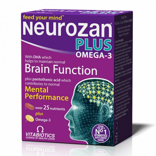 Vitabiotics Neurozan Plus Omega 3 Συμπλήρωμα για Μνήμη και Συγκέντρωση 56 κάψουλες